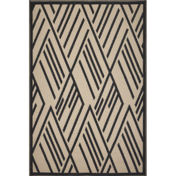 Foundry Select Tropical Black Diamond Indoor / Outdoor Area Rug 5'X7